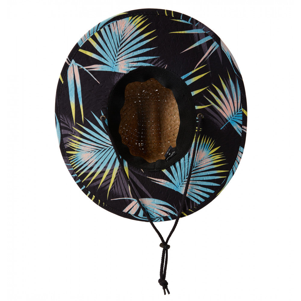 Outsider Straw Lifeguard Hat - Black Palm Leaves