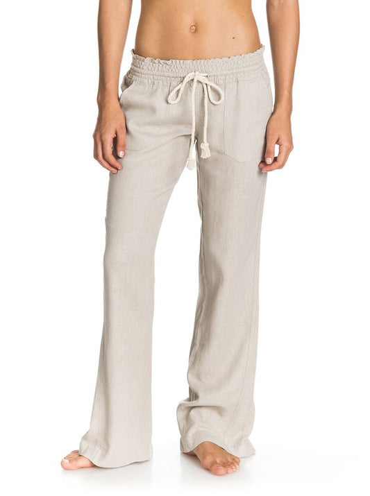 Oceanside - Flared Linen Trousers for Women