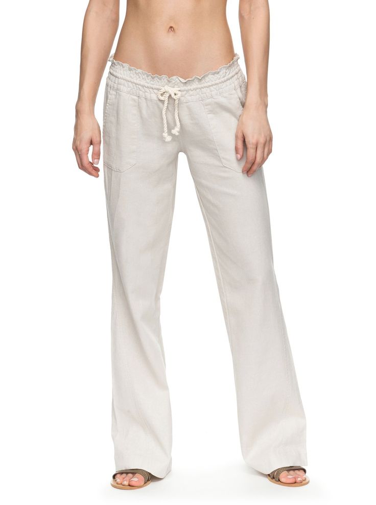 Oceanside - Flared Linen Trousers for Women