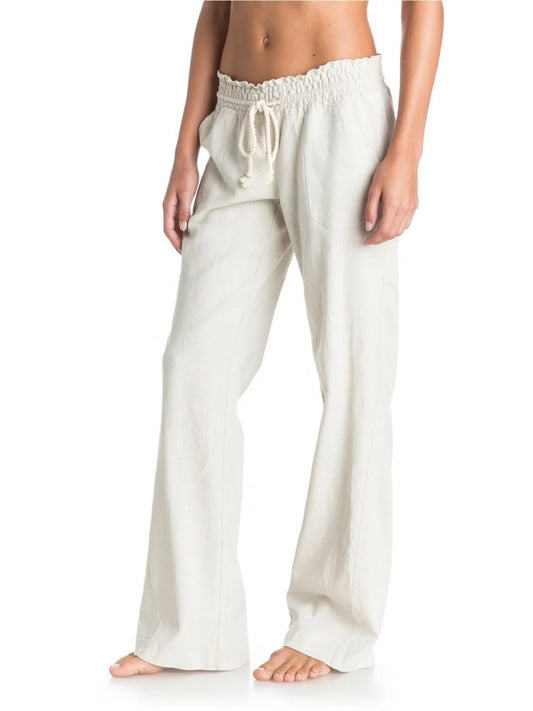 Oceanside - Flared Linen Trousers for Women