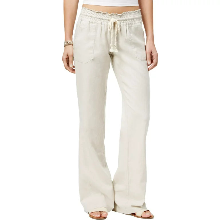 Oceanside - Flared Linen Trousers for Women